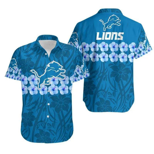 Detroit Lions Flower And Hawaii Shirt Summer Collection, NFL Hawaiian Shirt Moonbestprint