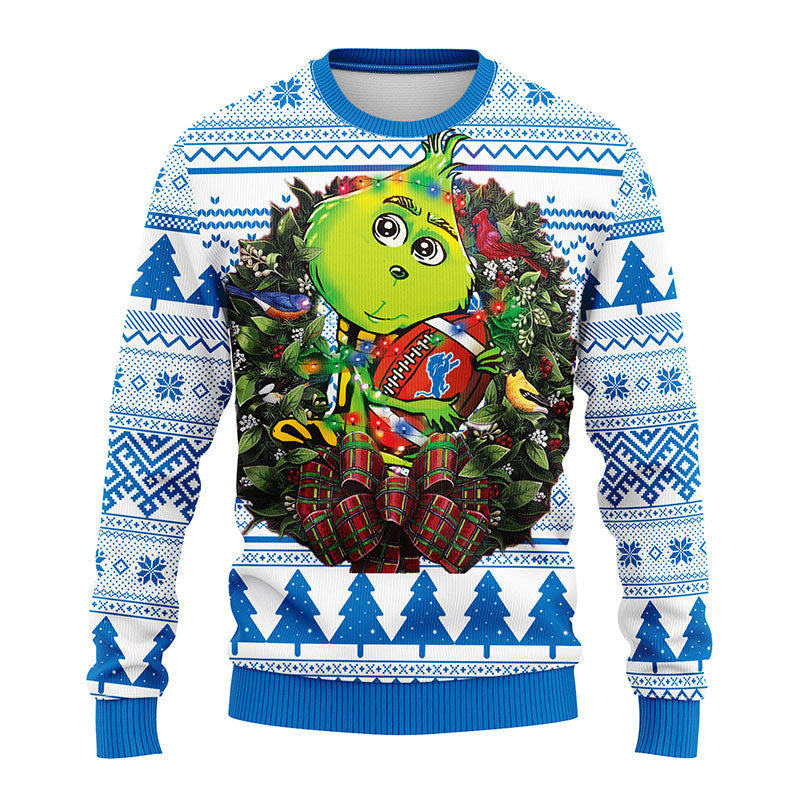 Detroit Lions Grinch Hug Ugly Christmas Sweater, Grinch Xmas Sweater Moonbestprint