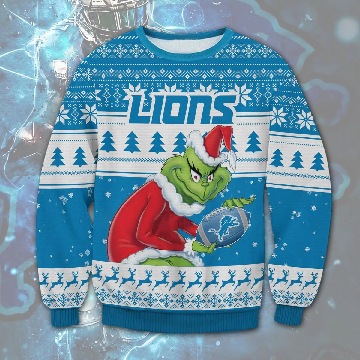 Detroit Lions Grinch Stolen Ugly Christmas Sweater, NFL Christmas Sweater Moonbestprint
