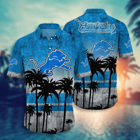 Detroit Lions Hawaii Shirt Short Style Hot Trending Summer, NFL Hawaiian Shirt Moonbestprint