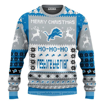 Detroit Lions Merry Christmas Ugly Christmas Sweaters, NFL Christmas Sweater Moonbestprint