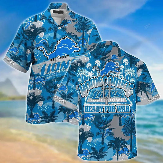 Detroit Lions Nfl Beach Shirt For Sports Best Fans This Summer Hawaiian Shirt, NFL Hawaiian Shirt Moonbestprint