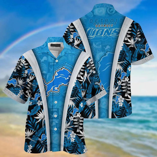 Detroit Lions Nfl Beach Summer Hawaiian Sas Gifts For Sports Football Fans, NFL Hawaiian Shirt Moonbestprint
