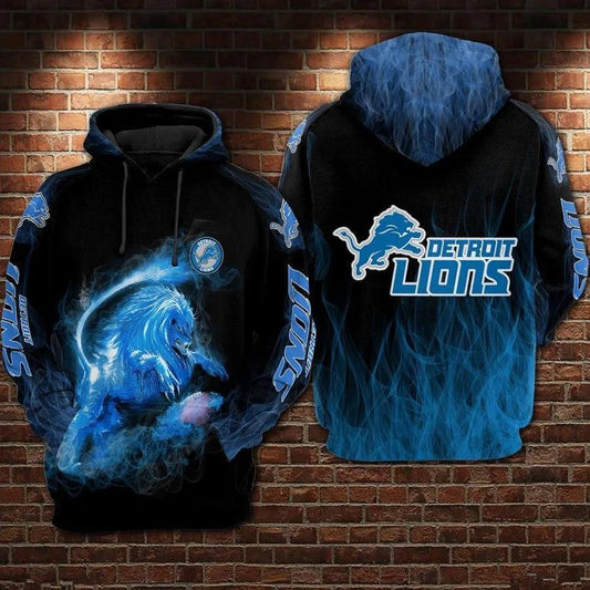 Detroit Lions Nfl Football Lions Smoke 3D Hoodie, NFL Hoodie Moonbestprint