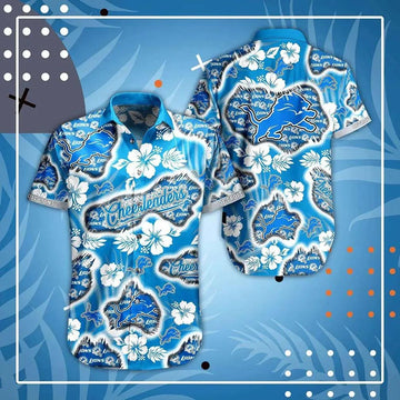 Detroit Lions Nfl Hawaii Shirt Graphic Floral Printed This Summer Beach Shirt For Best Fans, NFL Hawaiian Shirt Moonbestprint