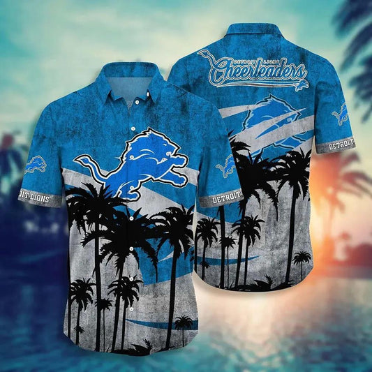 Detroit Lions Nfl Hawaii Shirt Graphic Tropical Pattern Short Sleeve Hot Summer, NFL Hawaiian Shirt Moonbestprint