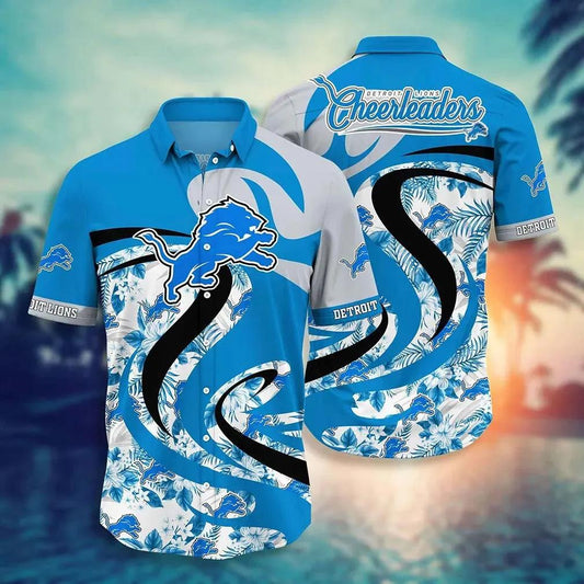 Detroit Lions Nfl Hawaii Shirt Tropical Pattern Graphic This Summer Gift For Fan Nfl, NFL Hawaiian Shirt Moonbestprint