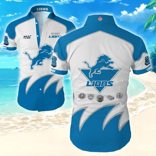 Detroit Lions Nfl Hawaiian Graphic Print Short Sleeve Hawaiian Shirt 2, NFL Hawaiian Shirt Moonbestprint