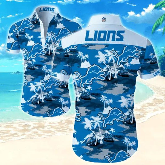 Detroit Lions Nfl Hawaiian Graphic Print Short Sleeve Hawaiian Shirt, NFL Hawaiian Shirt Moonbestprint