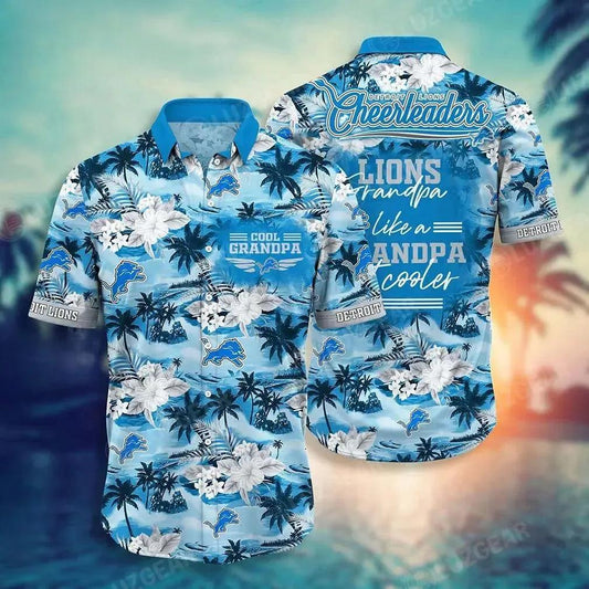 Detroit Lions Nfl Hawaiian Sas For Grandparent New Trending Beach Shirt, NFL Hawaiian Shirt Moonbestprint