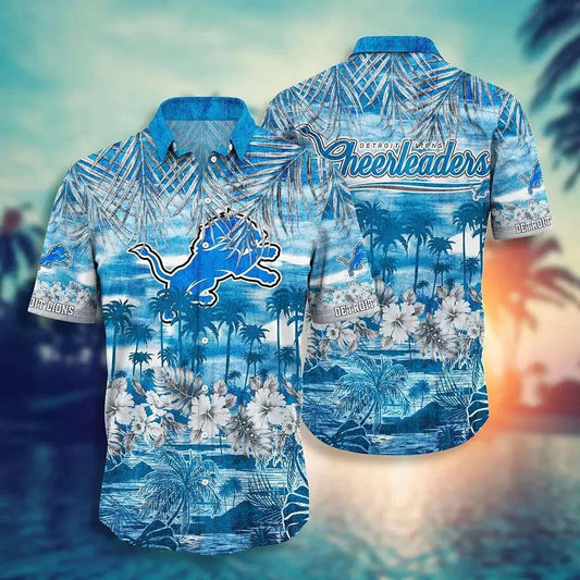 Detroit Lions Nfl Hawaiian Sas Style Tropical Pattern Graphic Hot Trending Summer For Awesome Fans, NFL Hawaiian Shirt Moonbestprint