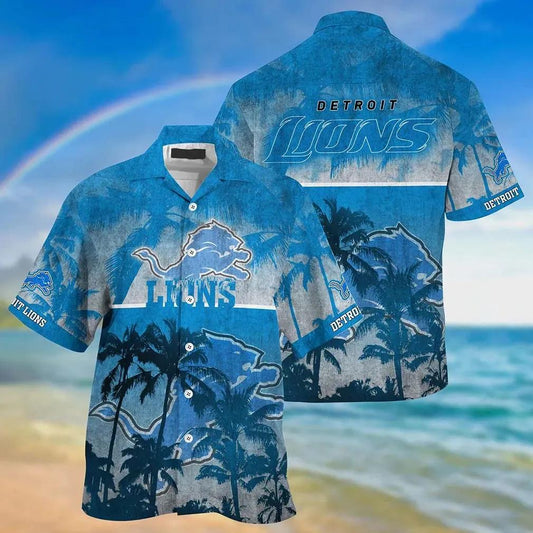 Detroit Lions Nfl Hawaiian Sas Style Tropical Pattern Hot Trending Summer For Awesome Fans, NFL Hawaiian Shirt Moonbestprint