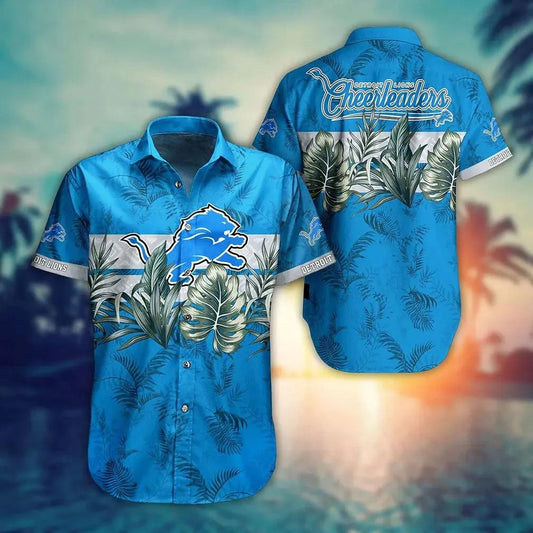 Detroit Lions Nfl Hawaiian Sas Tropical Pattern Graphic Gift For Fan Nfl, NFL Hawaiian Shirt Moonbestprint