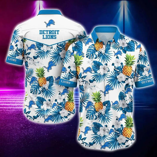 Detroit Lions Nfl Hawaiian Sas Tropical Pattern Graphic Hawaii Shirt For Best Fan Ever, NFL Hawaiian Shirt Moonbestprint