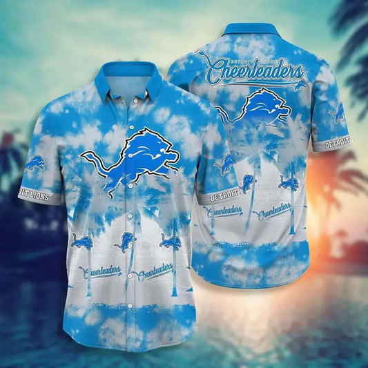 Detroit Lions Nfl Hawaiian Sas Tropical Pattern Graphic Short Sleeve Hot Trend Summer Gift For Fans, NFL Hawaiian Shirt Moonbestprint