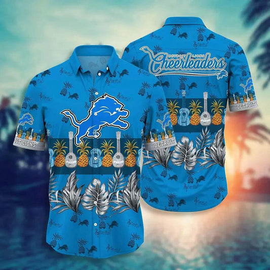 Detroit Lions Nfl Hawaiian Sas Tropical Pattern Graphic Trends Summer Gift For Fan Nfl, NFL Hawaiian Shirt Moonbestprint