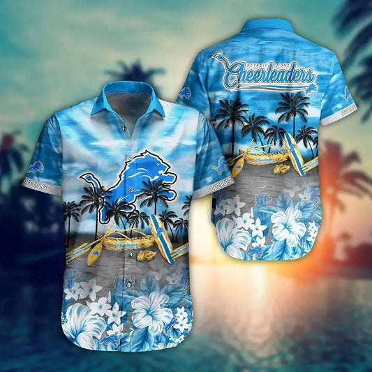 Detroit Lions Nfl Hawaiian Sas Tropical Pattern New Hot Trend Summer For Nfl Football Fans, NFL Hawaiian Shirt Moonbestprint