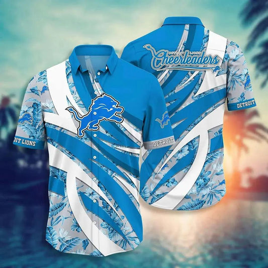 Detroit Lions Nfl Hawaiian Sas Tropical Pattern New Trend Summer For Sports Football Fans, NFL Hawaiian Shirt Moonbestprint
