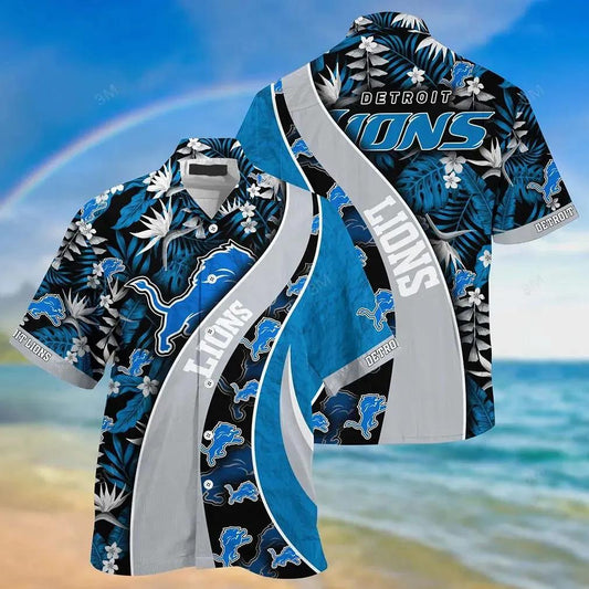Detroit Lions Nfl Hawaiian Sas With Tropical Pattern For Your Loved Ones, NFL Hawaiian Shirt Moonbestprint