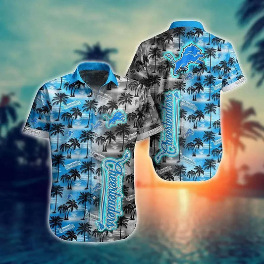 Detroit Lions Nfl Hawaiian Shirt And Shirt Tropical Pattern New Hot Trend Summer For Football Nfl Fans, NFL Hawaiian Shirt Moonbestprint