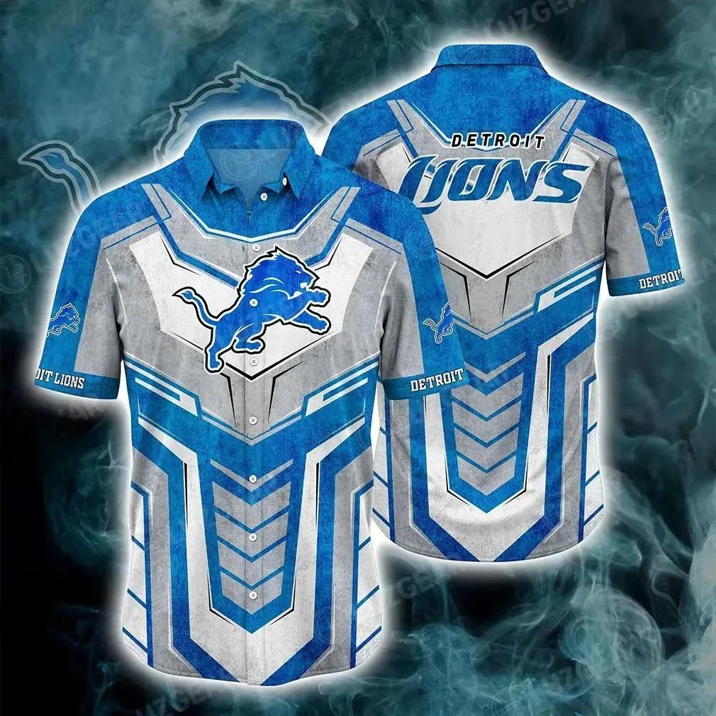 Detroit Lions Nfl Hawaiian Shirt Short Style Hot Trending Summer For Awesome Fans, NFL Hawaiian Shirt Moonbestprint