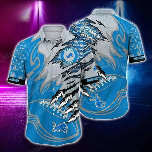 Detroit Lions Nfl Hawaiian Shirt Style Vintage Summer Beach Shirt Best Gift For Fans, NFL Hawaiian Shirt Moonbestprint