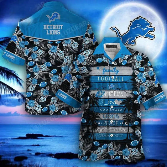 Detroit Lions Nfl Hawaiian Shirt This Summer New Gift For Family Football, NFL Hawaiian Shirt Moonbestprint