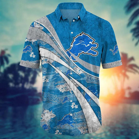 Detroit Lions Nfl Summer Hawaiian Sas Floral Pattern Graphic For Football Nfl, NFL Hawaiian Shirt Moonbestprint