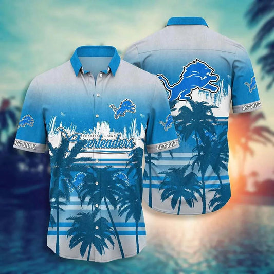Detroit Lions Nfl Summer Hawaiian Sas Tropical Pattern Graphic For Sports, NFL Hawaiian Shirt Moonbestprint