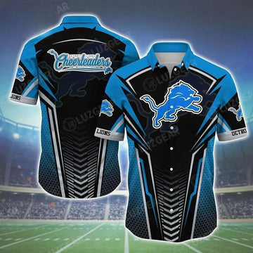 Detroit Lions Nfl Team Football Beach Shirt Summer Button Down Hawaiian Shirt Best Fan Ever, NFL Hawaiian Shirt Moonbestprint