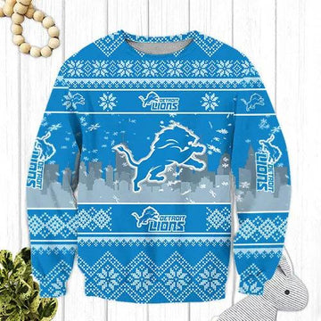 Detroit Lions Ugly Christmas Sweater, NFL Christmas Sweater Moonbestprint