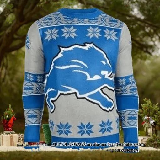 Detroit Lions Wool Holiday Sweater, NFL Chritsmas Sweater Moonbestprint