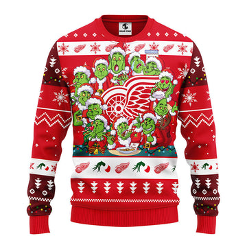 Detroit Red Wings 12 Grinch Xmas Day Ugly Christmas Sweater, Grinch Xmas Sweater Moonbestprint