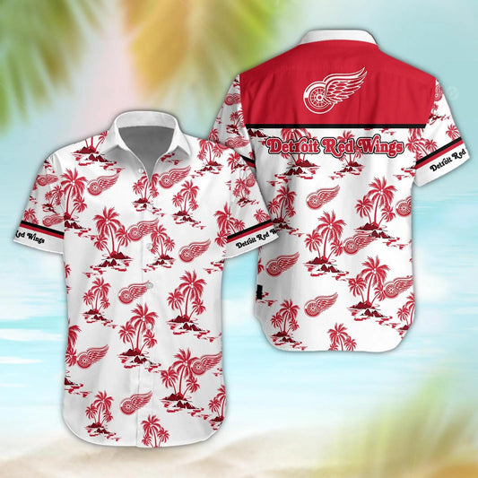 Detroit Red Wings Aloha Shirt, NHL Hawaiian Shirt Moonbestprint