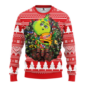 Detroit Red Wings Grinch Hug Ugly Christmas Sweater, Grinch Xmas Sweater Moonbestprint