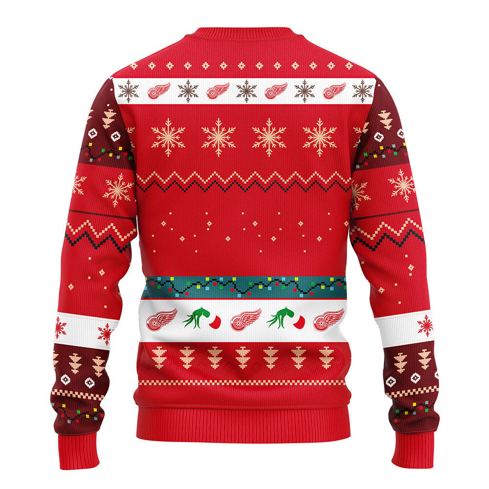 Detroit Red Wings Grinch Ugly Christmas Sweater, Grinch Xmas Sweater Moonbestprint