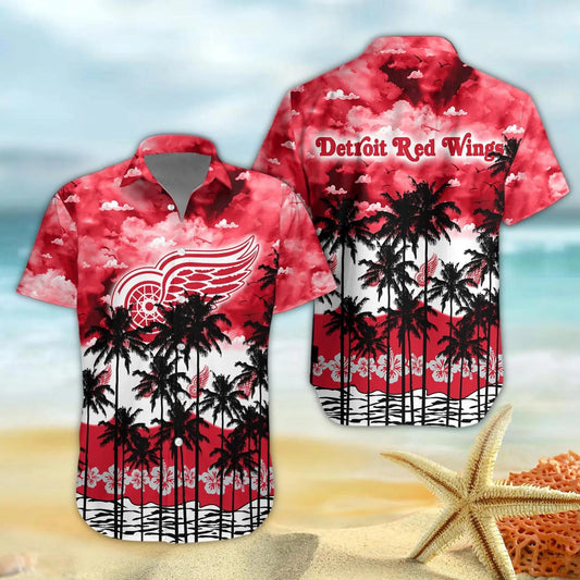 Detroit Red Wings Hawaiian Shirt 2, NHL Hawaiian Shirt Moonbestprint