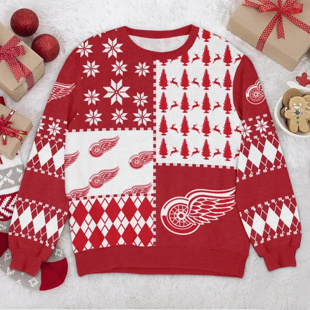 Detroit Red Wings NHL Ugly Christmas Sweater, NHL Christmas Sweater Moonbestprint