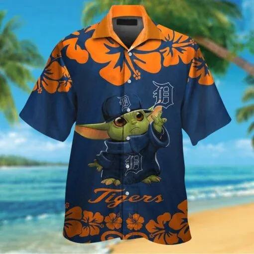 Detroit Tigers & Baby Yoda Hawaiian Shirt 1, MLB Hawaiian Shirt Moonbestprint