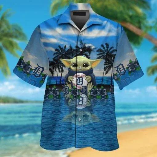 Detroit Tigers & Baby Yoda Hawaiian Shirt, MLB Hawaiian Shirt Moonbestprint