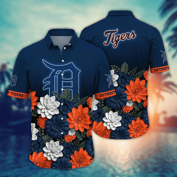 Detroit Tigers Flower Hawaii Shirt For Fans, Summer Baseball Shirts, MLB Hawaiian Shirt Moonbestprint