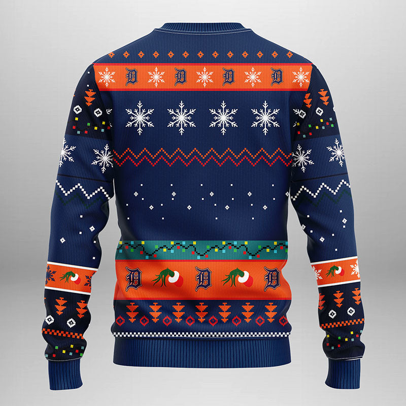 Detroit Tigers Grinch Ugly Christmas Sweater, Grinch Xmas Sweater Moonbestprint