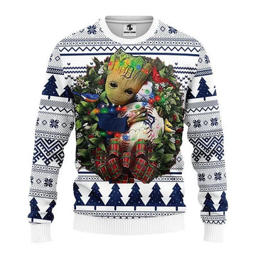 Detroit Tigers Groot Hug Ugly Christmas Sweater, MLB Christmas Sweater Moonbestprint