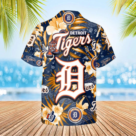 Detroit Tigers Hawaiian Shirt, MLB Hawaiian Shirt Gift For Fans Moonbestprint
