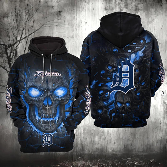 Detroit Tigers Lava Skull 3D Hoodie, MLB Hoodie Moonbestprint