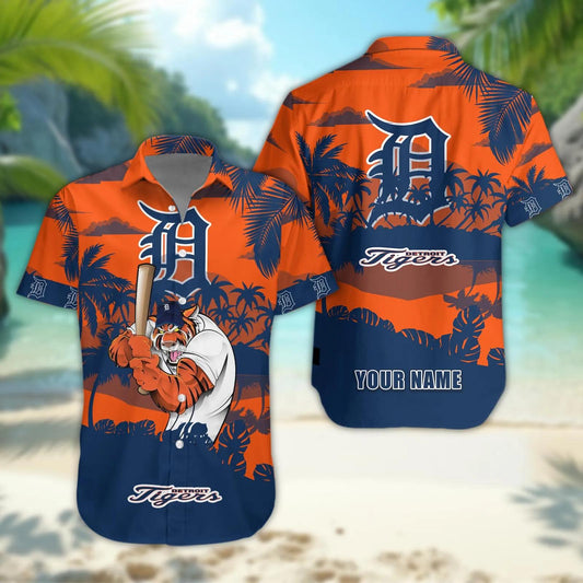 Detroit Tigers Personalized Hawaiian Shirt – Custom Name, MLB Hawaiian Shirt Moonbestprint