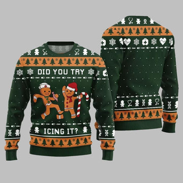Did You Try Icing It Ugly Sweater 2026 Christmas - Moonbestprint