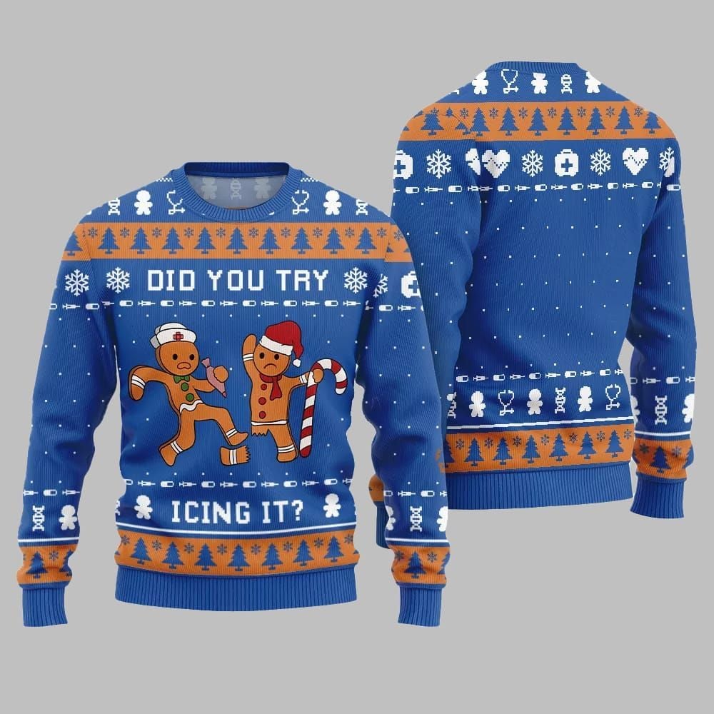 Did You Try Icing It Ugly Sweater 2026 Christmas - Moonbestprint