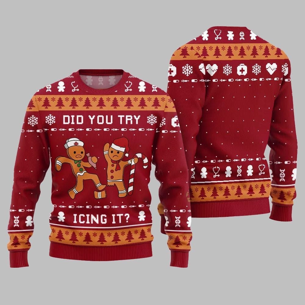 Did You Try Icing It Ugly Sweater 2026 Christmas - Moonbestprint