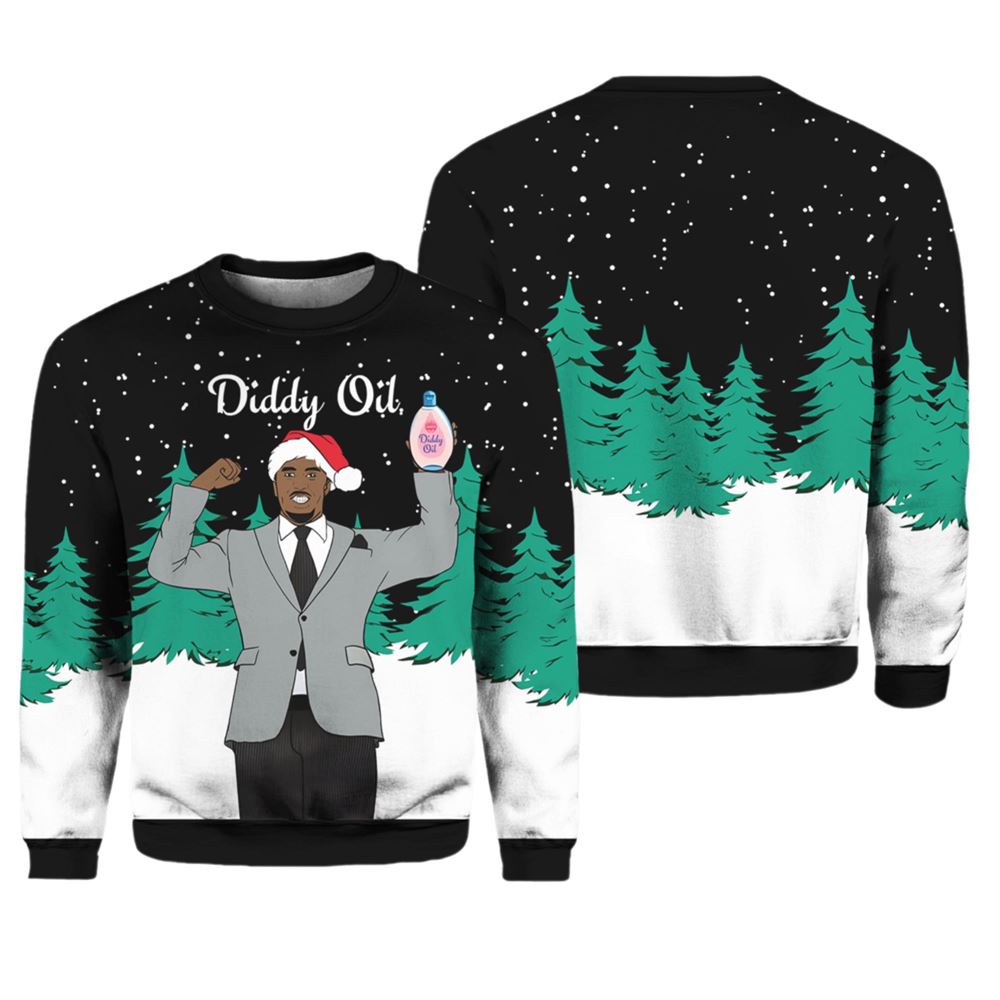 Diddy Oil Mens Ugly Christmas Sweater - Moonbestprint